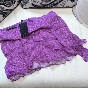 VIX by Paula Hermanny Vibrant Purple Swim Sarong Sassy skirt Swimsuit coverup M